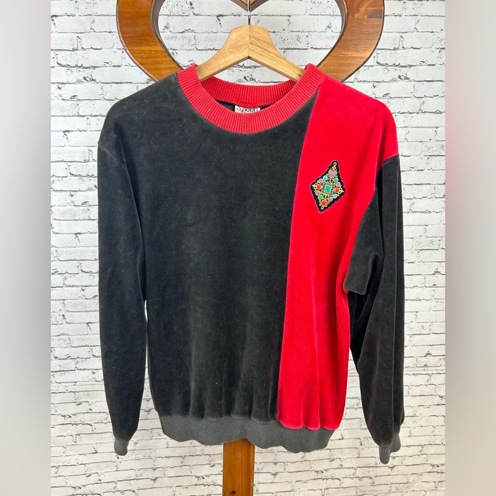 Vintage Colorblock Sweater with Embroidered Detail size MP